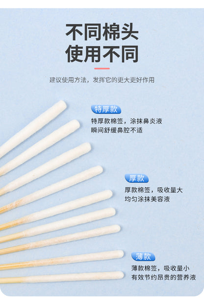 Wholesale Beauty Salon Bamboo Cotton Swabs for Removing Spots, Liquid Application, Ultra-Thin and Thickened Version, 30-Pack Beauty Tools