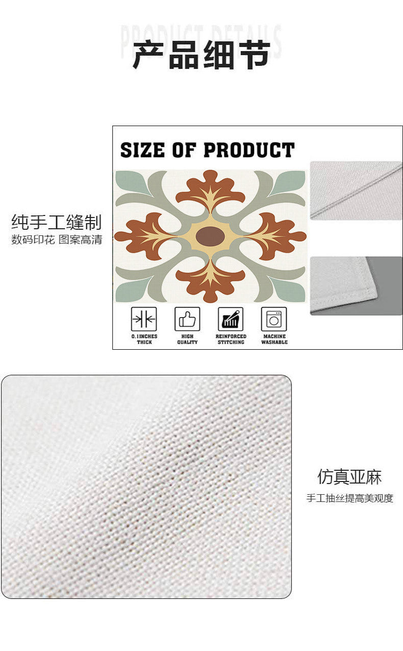 Temu Cross-Border New Product Ins Style Small Fresh Placemat Digital Printing Square Insulation Mat Restaurant Table Mat Wholesale