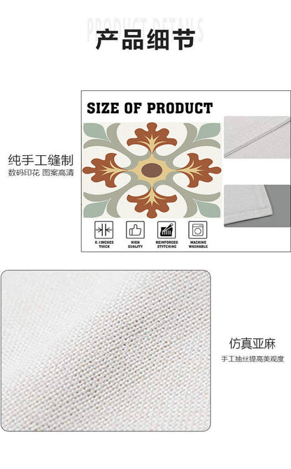 Temu Cross-Border New Product Ins Style Small Fresh Placemat Digital Printing Square Insulation Mat Restaurant Table Mat Wholesale