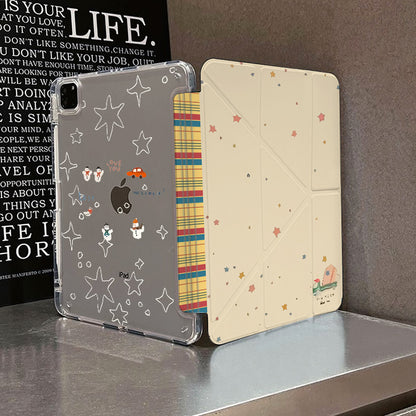 For iPad11 protective cover air7 shell transparent anti-bending pro Apple 11 inch new mini7 cartoon painting