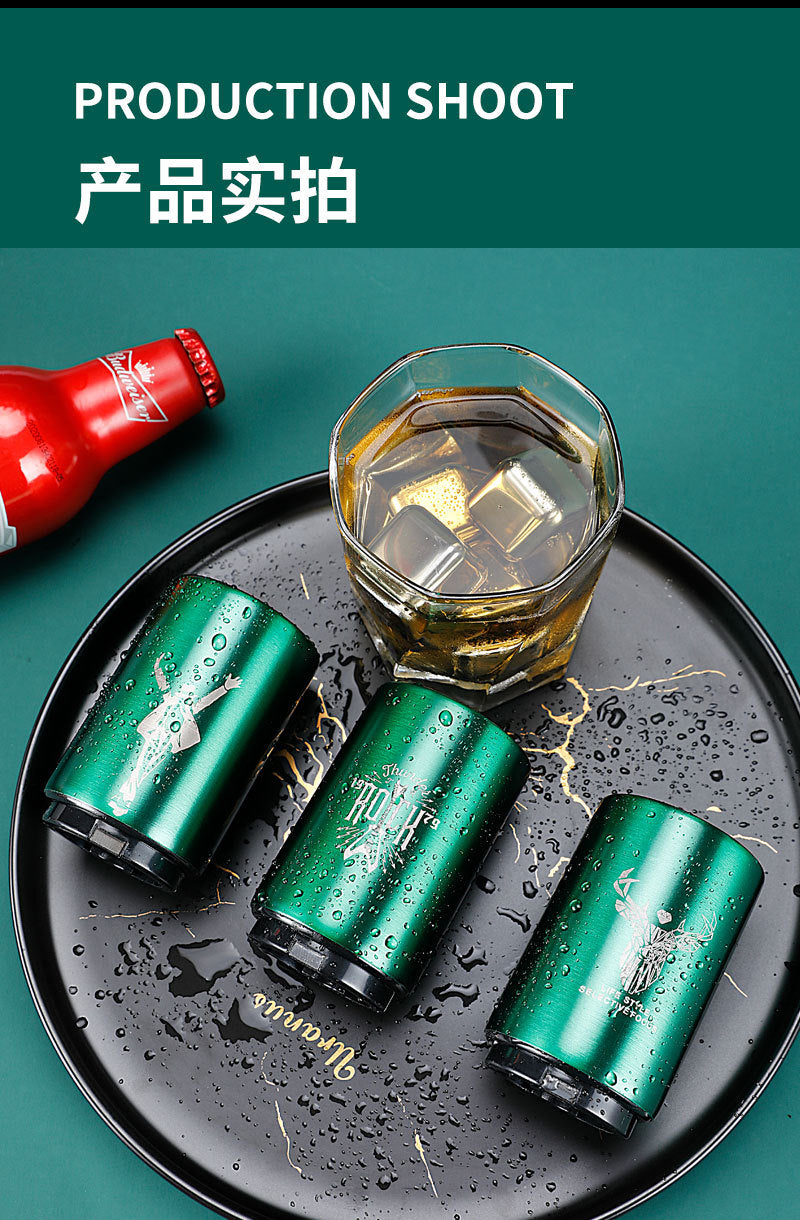 Stainless Steel Automatic Beer Bottle Opener Metal High-End Traceless Press Wine Opener Creative Automatic Bottle Opener Manufacturer