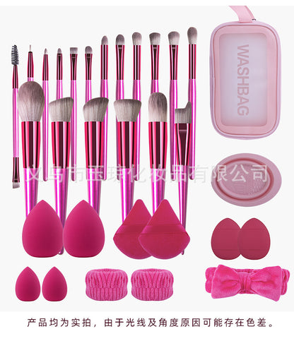 Cross-border makeup brush suit 31-piece set combination beauty egg powder puff portable storage bag foundation brush beauty wholesale