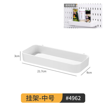Desktop Perforated Board Storage Rack Organizer Office Partition Workstation Desk Stationery Organizer Shelf No Drilling Required