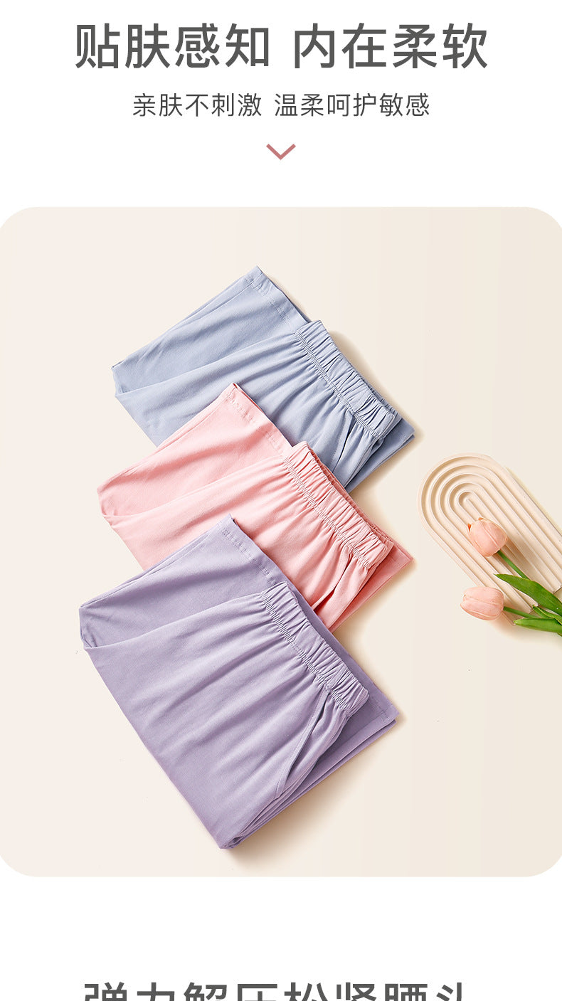 Women's Pajama Pants Summer Three-Quarter Pants Pure Cotton Thin Large Size Home Pants Large Pants Home Pants Loose Factory Wholesale