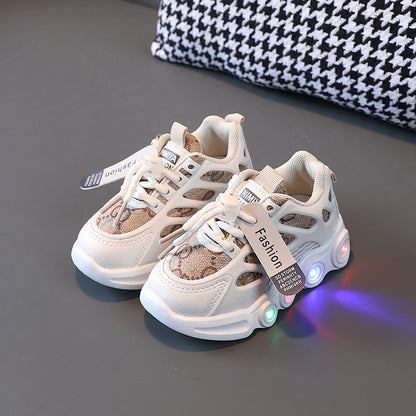 Children's Light-Up Shoes 2026 Spring and Autumn New Model for Boys and Girls Led Glowing Shoes for Young Children Fashionable Soft-Soled Sneakers