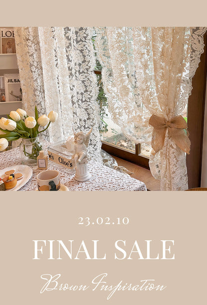 French-Style Retro Palace Lace Embroidery Cream Sheer Curtain for Bay Window, Light-Transmitting, No-Drill Partition Half Curtain Door Curtain