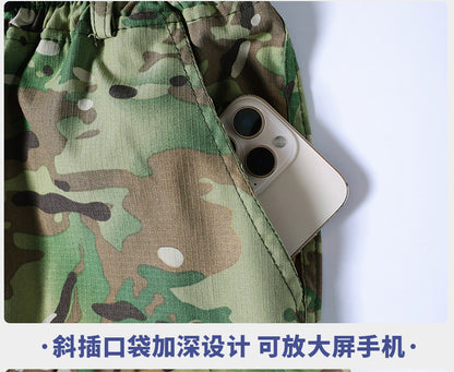 Outdoor Summer Camouflage Clothing suit Men's Wear-resistant Tear-resistant Multi-pocket Labor Protection Breathable Quick-drying Training Clothing Men's Tooling