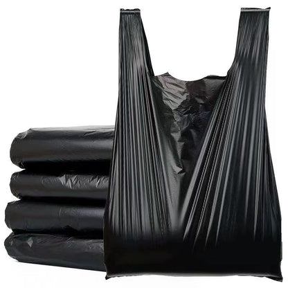 Thickened Vest for Home Kitchen Use, Black Kitchen Waste Tote Bag, Vest-Style Wholesale Disposable Garbage Plastic Bag