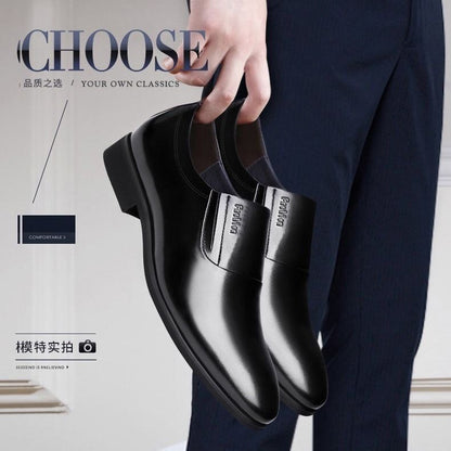 [100% full cowhide] leather shoes men's business formal wear men's leather shoes casual slip-on soft bottom work men's shoes