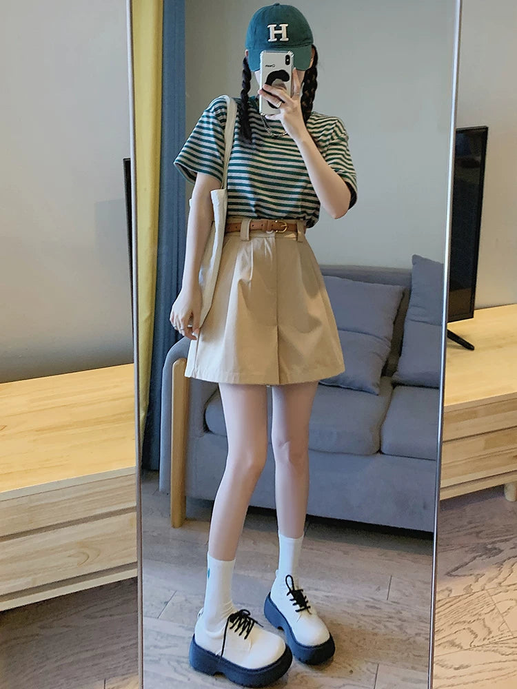 2023 New Salt Sweet Wear Age Reducing College Style Lively Slimming Slight Fat Sister Two-piece Suit Summer