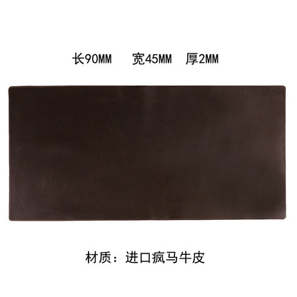 Thickened Crazy Horse leather computer table mat desk leather mouse pad cowhide laptop comfortable non-slip leather pad