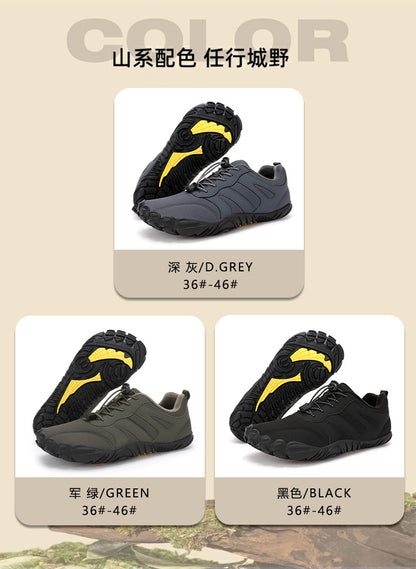 Outdoor Snow Boots, Home Cross-Border Winter New Style, Non-Slip Short Style, Fleece-Lined Warm Cotton Shoes, Thick-Soled Barefoot Five-Toe Shoes