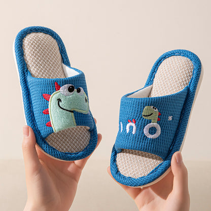Small Dinosaur Boys and Girls Baby Open Toe Thickened Non-slip Pvc Summer Linen Sandals