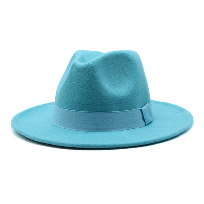 2023 New Hot Wide Brim Felt Fedora Hats With Bee Ribbon Autumn Winter Wedding Party Trilby Hat Men Gentleman Jazz Hats 56-58CM