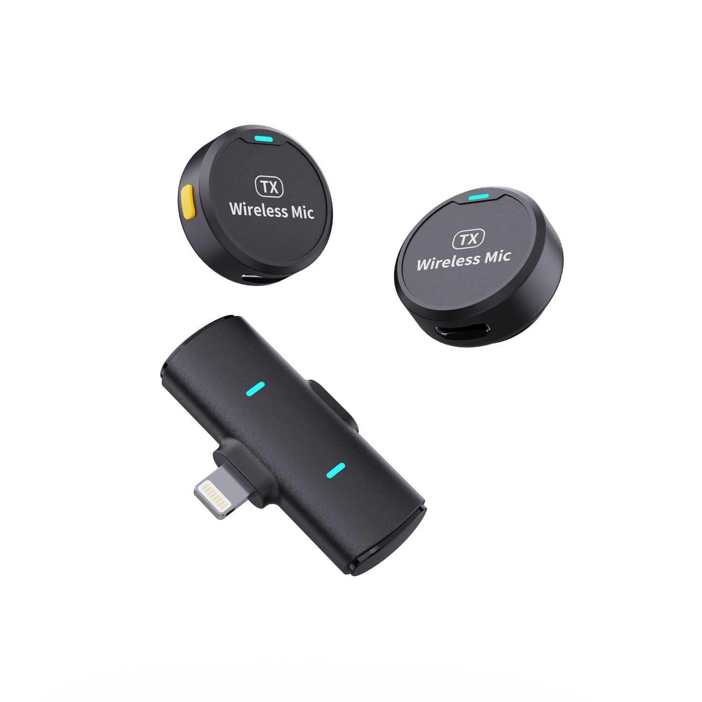 The new adsorption type one drag two wireless collar clip microphone round live mobile phone photography magnetic collar clip radio microphone