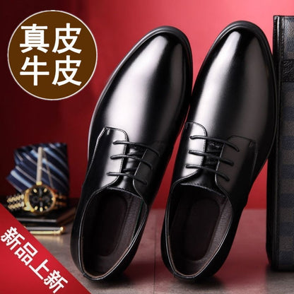 [100% cowhide] 2023 new autumn genuine leather shoes men's non-slip breathable business work shoes dad shoes