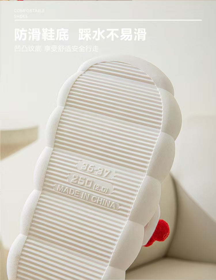 25 Maternity Postpartum Shoes for Summer, Comfortable Thin Style, Closed-Back Slippers for Postpartum Women, Non-Slip Thick-Soled Soft-Soled Cotton Shoes with Tassels