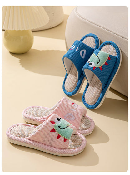 Small Dinosaur Boys and Girls Baby Open Toe Thickened Non-slip Pvc Summer Linen Sandals