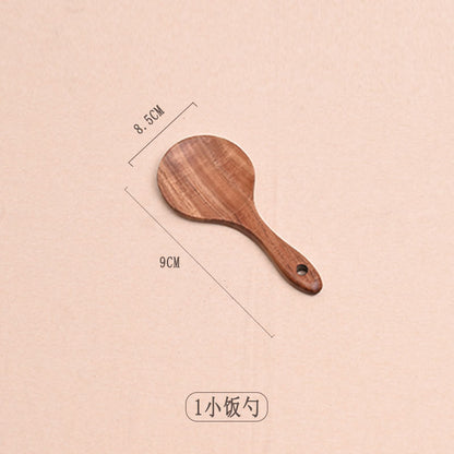 Paint-free Wax-free Wooden Cooking Spoon Shovel suit Kitchenware Long Handle Non-stick Pan Stir-frying Shovel Wooden Acacia Soup Spoon