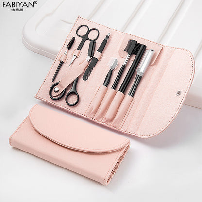 Eyebrow trimming 8 piece set beauty scissors eyebrow trimming suit beauty makeup multifunctional eyebrow clip eyebrow scissors full suit factory in stock wholesale