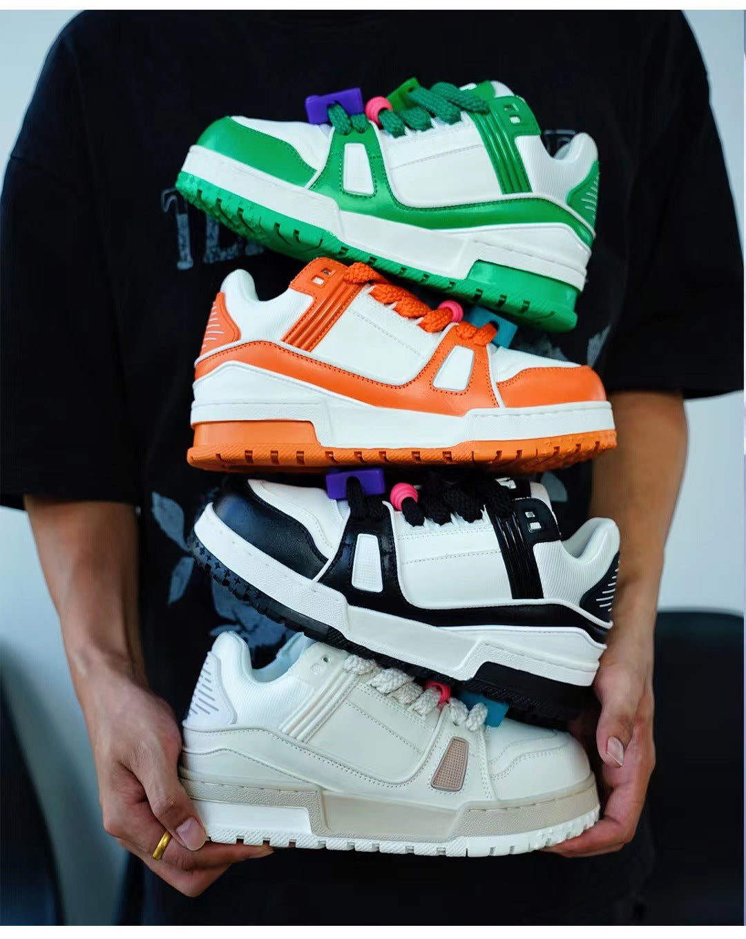 Putian came to the physical store quality l Trainer small fat ding v thick bottom bread shoes l lovers shoes