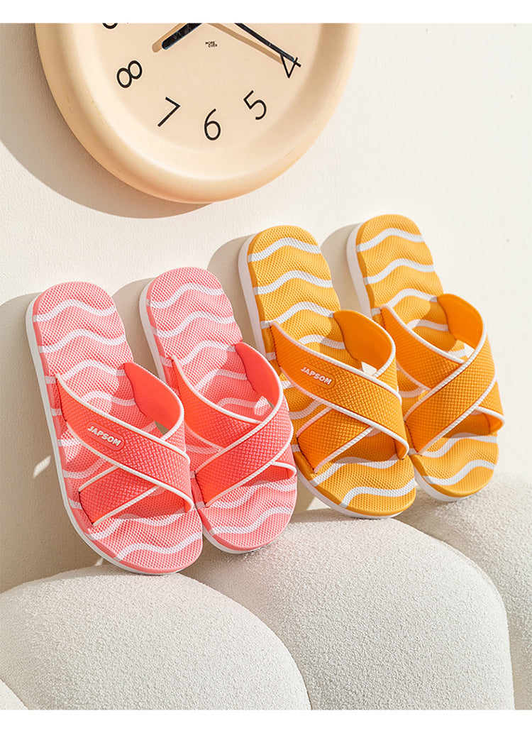 Home Eva Slippers for Women, Non-Slip Bathroom Bathing Slippers for Men, Summer Outdoor Wear, Beach Trendy Slippers, Factory Direct Sales