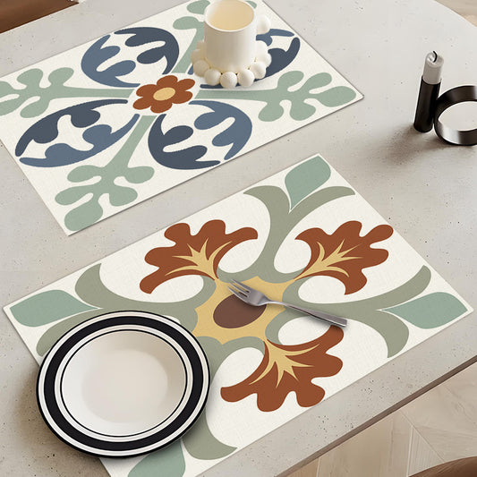 Temu Cross-Border New Product Ins Style Small Fresh Placemat Digital Printing Square Insulation Mat Restaurant Table Mat Wholesale by PDG ibma