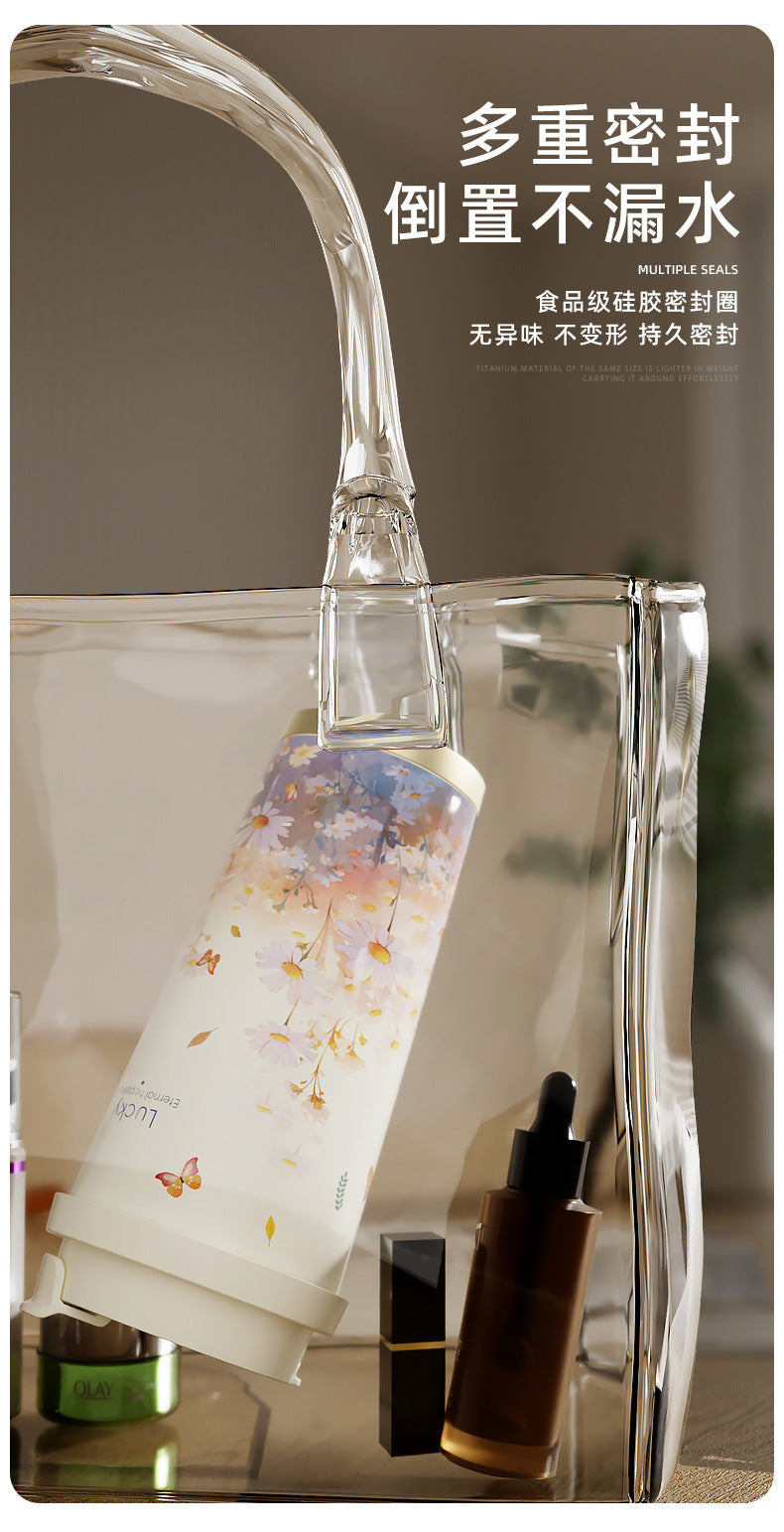 New Ceramic Thermos Coffee Cup for Girls, a Lucky Charm with High Aesthetic Value, Double Drinking Cup, Lily of the Valley Gift Cup