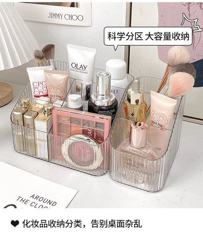 Cosmetic Storage Box Desktop Dressing Table Skin Care Lipstick Makeup Brush Girl High-end Transparent Storage Rack