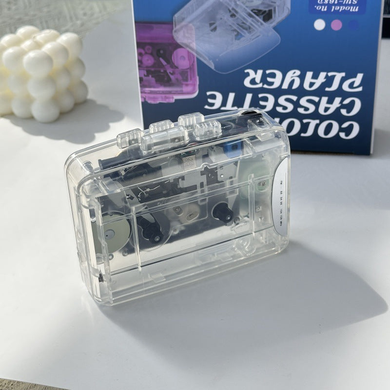 Bayin Box Cross-Border Transparent Retro Tape Player Recorder Walkman Headphone Player Tape Player Radio