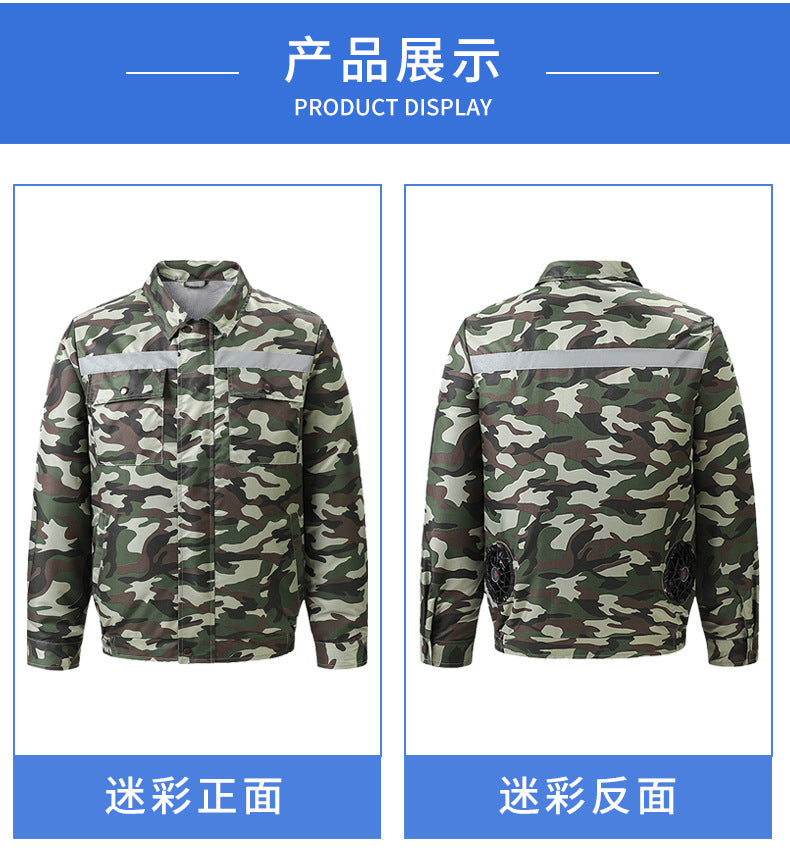 Cross-Border Cooling Air-Conditioning Clothing with Reflective Strips and Fan Cooling Clothing for Men and Women Labor Protection Summer Outdoor Work Clothes