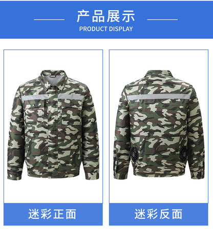 Cross-Border Cooling Air-Conditioning Clothing with Reflective Strips and Fan Cooling Clothing for Men and Women Labor Protection Summer Outdoor Work Clothes