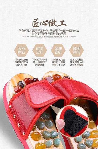 Summer Home Foot Acupoint Magnetic Therapy Massage Men's Slippers Indoor Non-Slip Wear-Resistant Acupressure Health Massage Slippers for Women