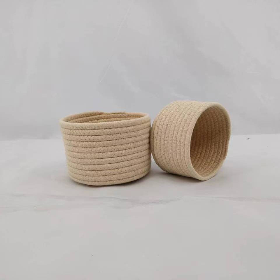Small Cotton Rope Under-Bed Storage Box, Woven Under-Bed Storage Basket, Snack Basket, Home Storage Organizer