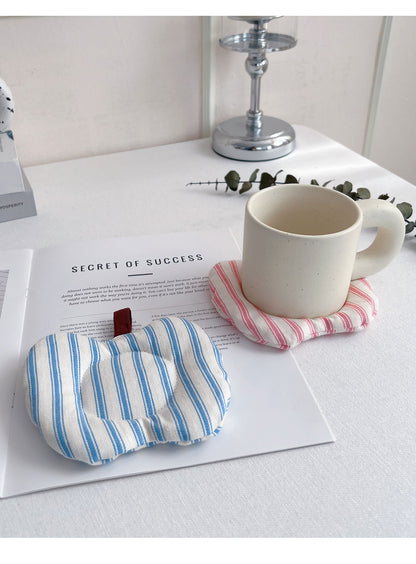 Meizuo Elements Korean-Style Ins-Style Apple Quilted Coasters Fabric Tea Coasters Cute Anti-Scalding Mats Factory Direct Sale