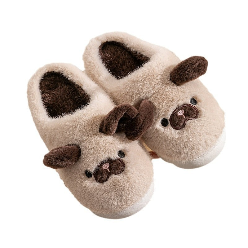 Cixi Cotton Slippers for Women, Spring, Autumn and Winter Home Use, Indoor Non-Slip Couple Home Warm Winter Plush Men's Slippers