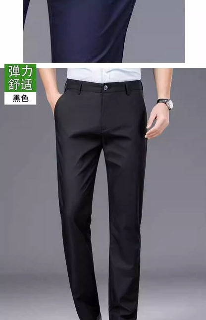 Wholesale Casual Pants Men's Western Pants Trousers Men's Thin Stretch Slim-Fit Pants Non-Ironing Business Dress Pants Trendy