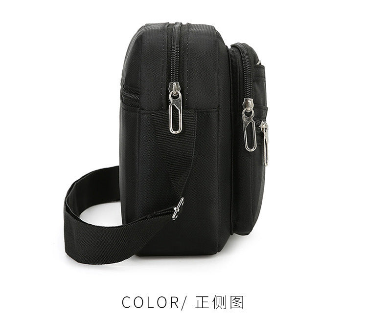 New Men's Coin Purse Casual Large Capacity Chest Bag Multi-layer Large Capacity Shoulder Bag Simple Solid Color Crossbody Bag