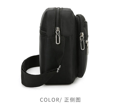 New Men's Coin Purse Casual Large Capacity Chest Bag Multi-layer Large Capacity Shoulder Bag Simple Solid Color Crossbody Bag