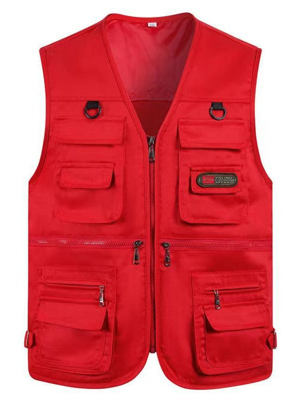 Cross-Border Outdoor Multi-Pocket Vest Men's Fishing Vest Photography Middle-Aged Men's Tops Work Clothes Middle-Aged and Elderly Dad Wear