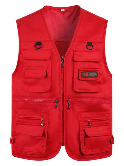 Cross-Border Outdoor Multi-Pocket Vest Men's Fishing Vest Photography Middle-Aged Men's Tops Work Clothes Middle-Aged and Elderly Dad Wear