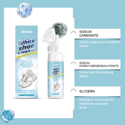 Jakehoe White Shoe Mousse Care Agent - Care for Yellowing Marks on White Shoes, Protects Color and Does Not Damage the Shoe Surface