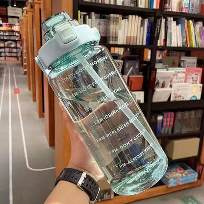 Water Cup, Super Large Capacity, High Appearance, Ton-Ton Barrel, Outdoor Sports Straw Cup, New Scale Cup, High Temperature Resistant Kettle