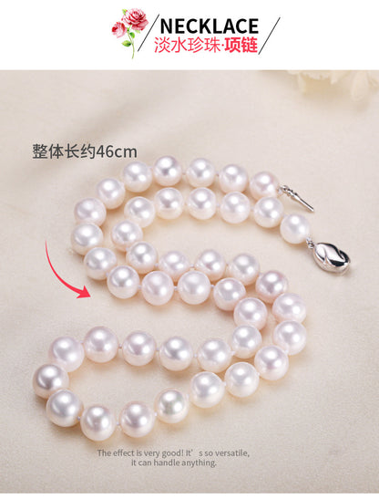 Zhuji jewelry wholesale round freshwater pearl necklace women send mother chain slightly defective real pearl necklace clavicle chain