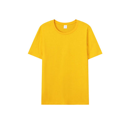 Loose-Fitting | 50-Count Double Yarn T-Shirt Ice Silk Cotton Round Neck Short-Sleeve T-Shirt Moisture-Wicking Business Casual Half-Sleeve for Men