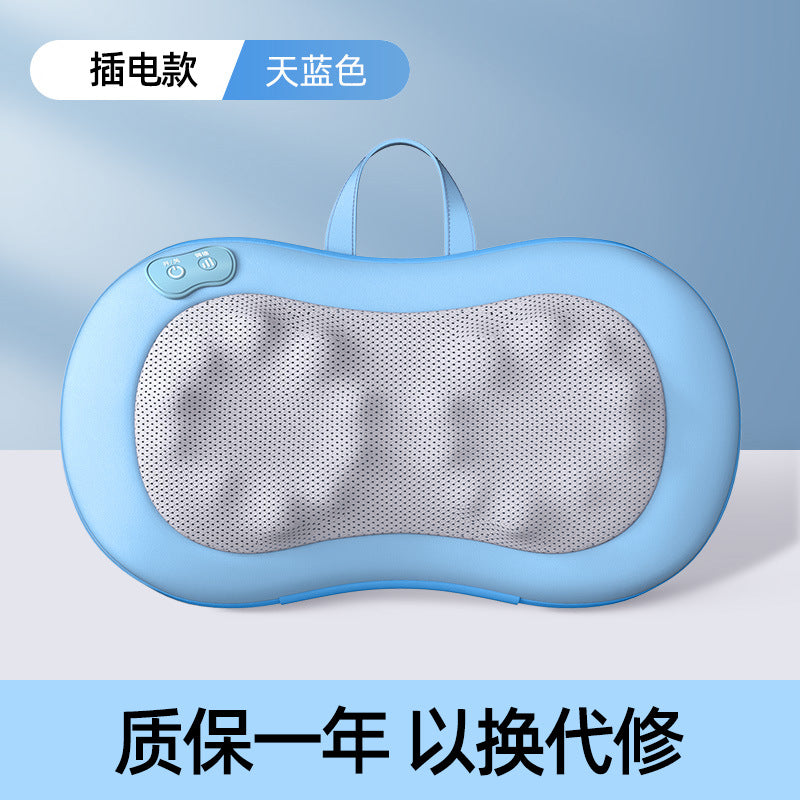 Multifunctional cervical massager neck and shoulder massage pillow home wireless portable kneading hot compress massager