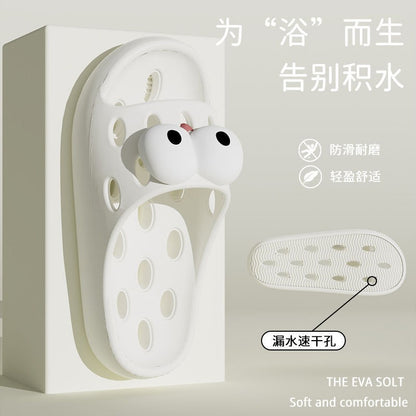 Bathroom Leaking Slippers for Women in Summer Indoor Home Use for Bathing Non-Slip Cut Out Quick-Drying Couple Non-Stinky Foot Sandals for Men