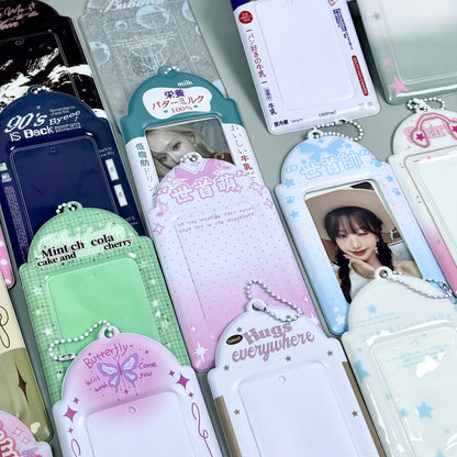Supply Original Card Sleeve Small Card PVC Earth Flavor Star-chasing Aidou Campus Card Storage Card Bag Display Pendant Protective Cover