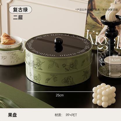Fruit Tray Living Room Coffee Table Food Grade Melon and Peanut Snacks Dried Fruit Box Multi-layer Rotating Liftable Candy Box