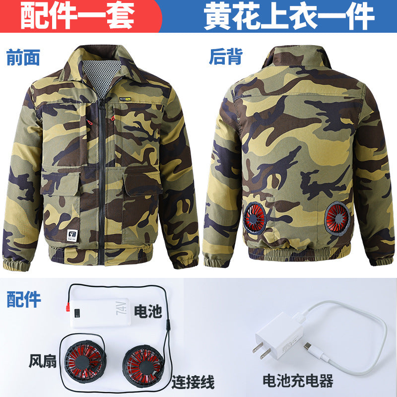 Summer Cooling Air-Conditioned Clothing for Men, Refrigeration Clothing with Fan, Welding Site Heatstroke Prevention Labor Protection Work Clothes